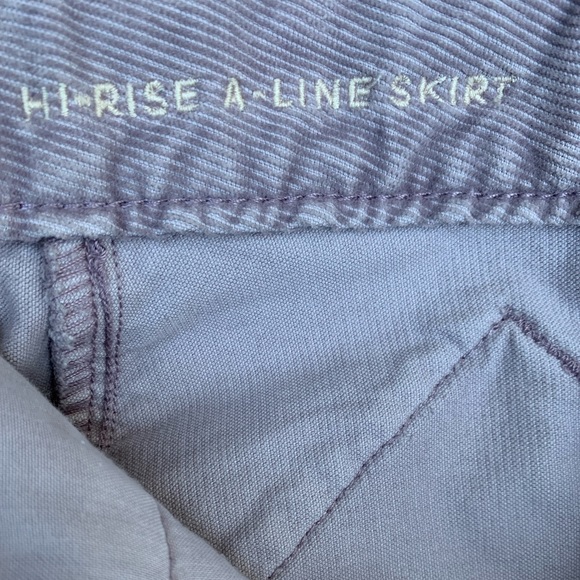 Lavender Corduroy High Rise A-line Skirt - Picture 5 of 5